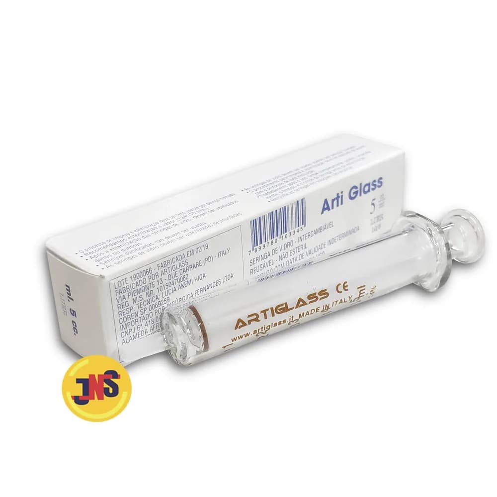 Seringa de Vidro 5ml Bico Liso