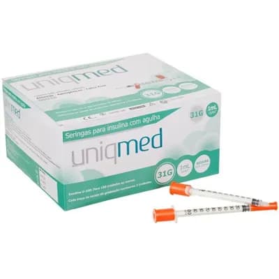 Seringas para Insulina 1mL com Agulha 6mm x 0,25mm