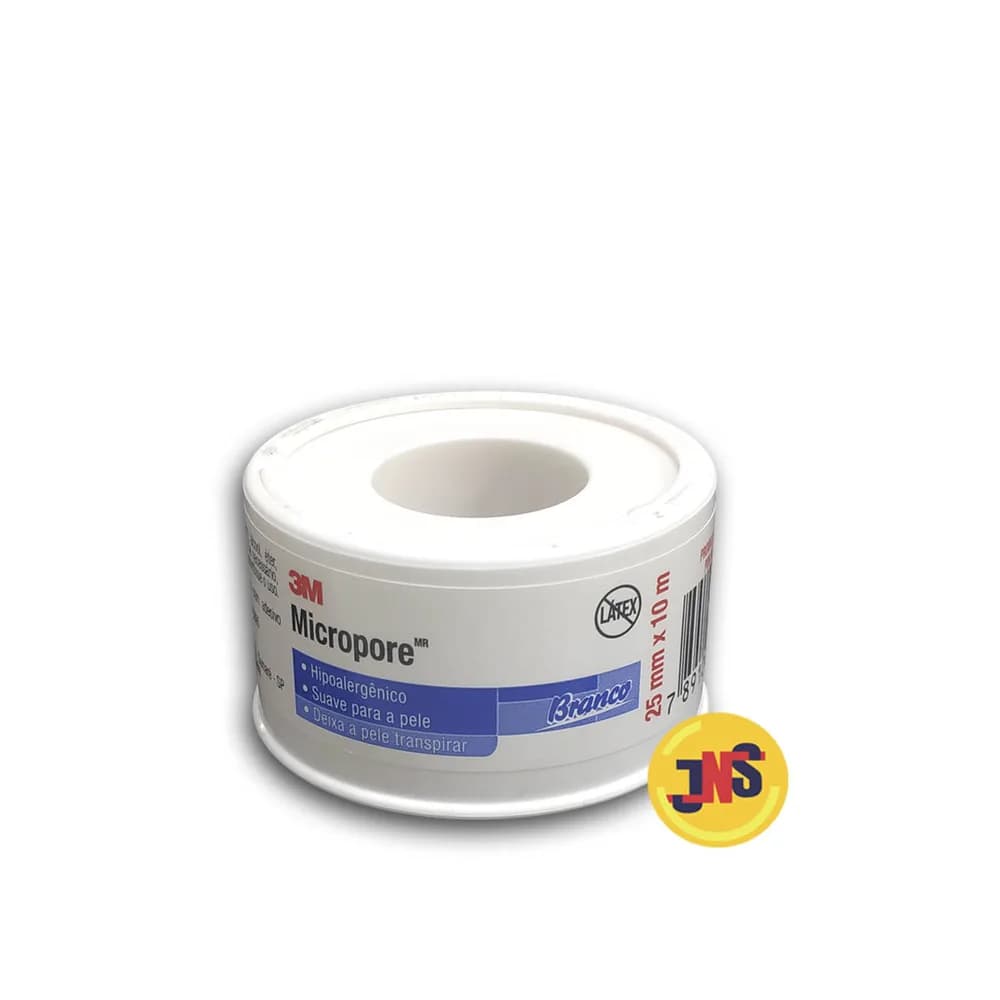 Fita Microporosa Branco 2,5cm x 10m