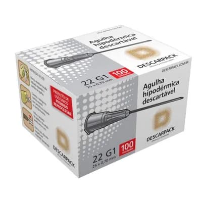 Agulhas Descartáveis 25 x 07 22G