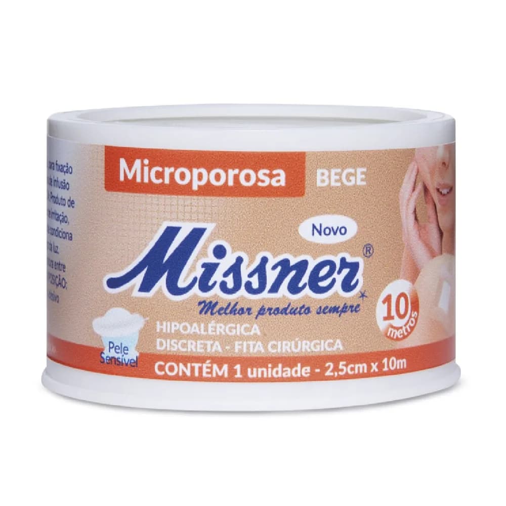 Fita Microporosa Missner Bege 2,5cm x 10m