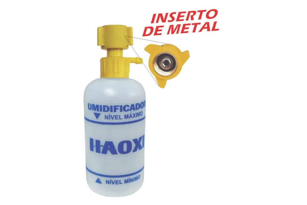 Umidificador de Ar Comprimido com Rosca de Metal e Frasco Plástico 250 ml