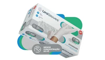 Luva de látex Branca para procedimento Standard