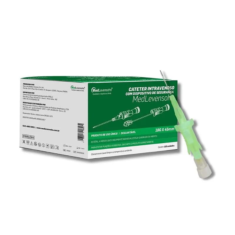 Cateter Intravenoso Com Dispositivo de Segurança 18g x 32mm 1Un