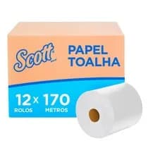 Papel Toalha Scott Folha Simples Rolo - 12 x 170m - KIMBERLY CLARK