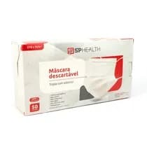 Máscara Descartável Tripla com Elástico Branca - SP Health