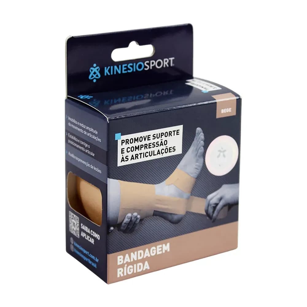 BANDAGEM ADESIVA RÍGIDA BEGE 13,7MX3,8CM KINESIOSPORT KINESIO