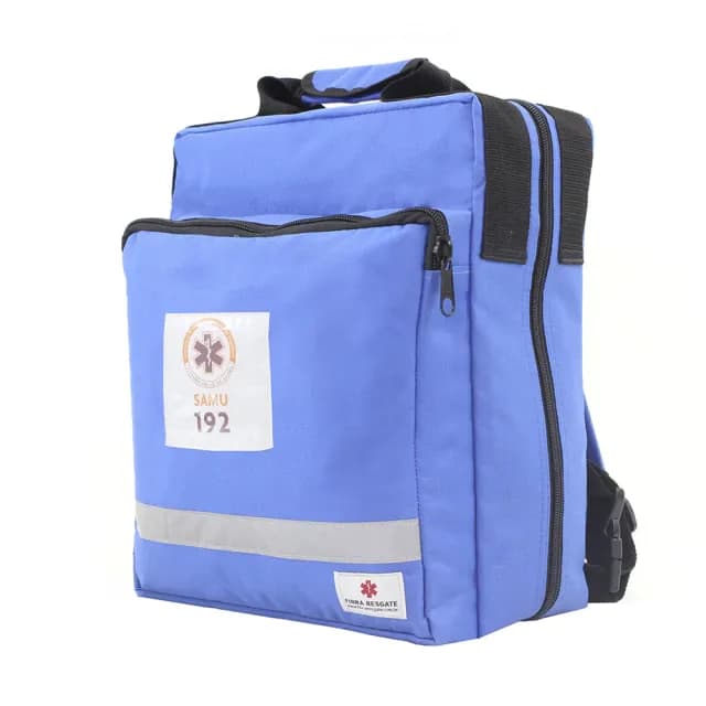 Bolsa Mochila 715 SAMU Azul com Faixas Refletivas