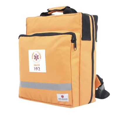 Bolsa Mochila 715 SAMU Laranja com Faixas Refletivas