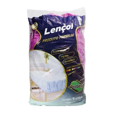 LENÇOL TNT COM ELÁSTICO ROSA 20GM 210X90CM 10UN PROTDESC