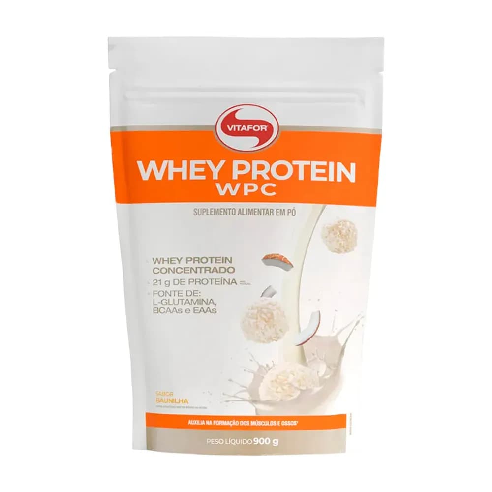 WHEY PROTEIN SABOR BAUNILHA 900G WPC POUCH VITAFOR