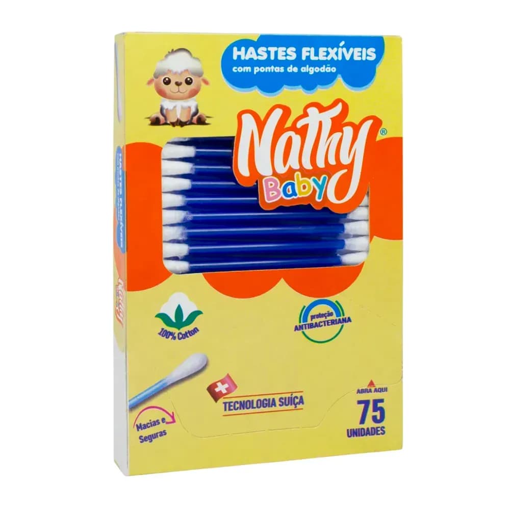 HASTES FLEXÍVEIS BABY C/75UN COTONETE NATHY BABY