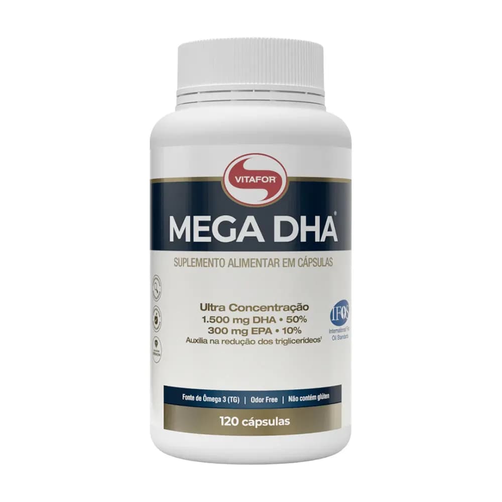 ÔMEGA 3 EPA 300MG E DHA ULTRA CONCENTRADO 1500MG 120CPS MEGA DHA VITAFOR