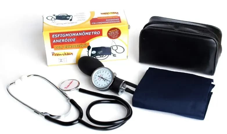 APARELHO DE PRESSÃO ESFIGMO C/ESTETO FECHO METAL PREMIUM