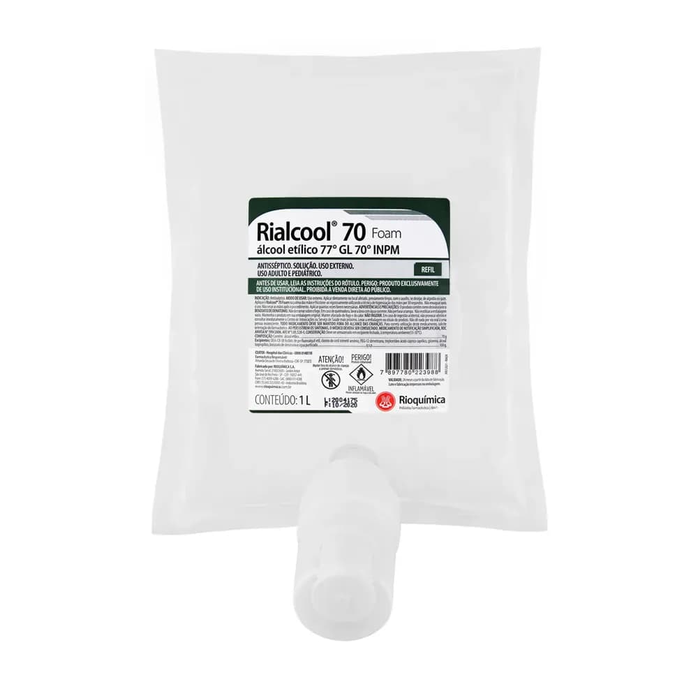 ÁLCOOL ETÍLICO 77° ANTISSÉPTICO 1L RIALCOOLFOAM RIOQUÍMICA