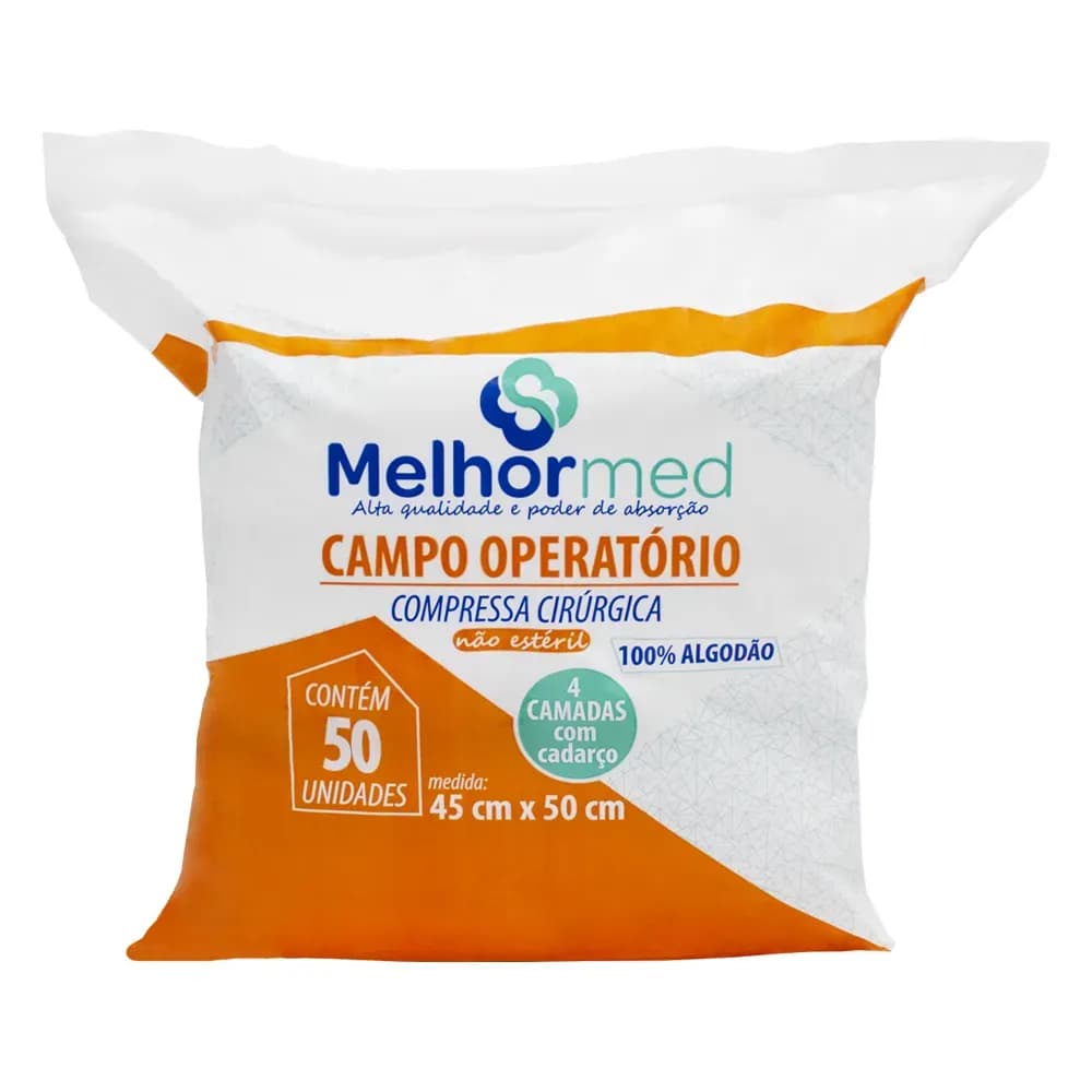 COMPRESSA CAMPO OPERATÓRIO NÃO ESTÉRIL 45X50CM 50UN MELHORMED