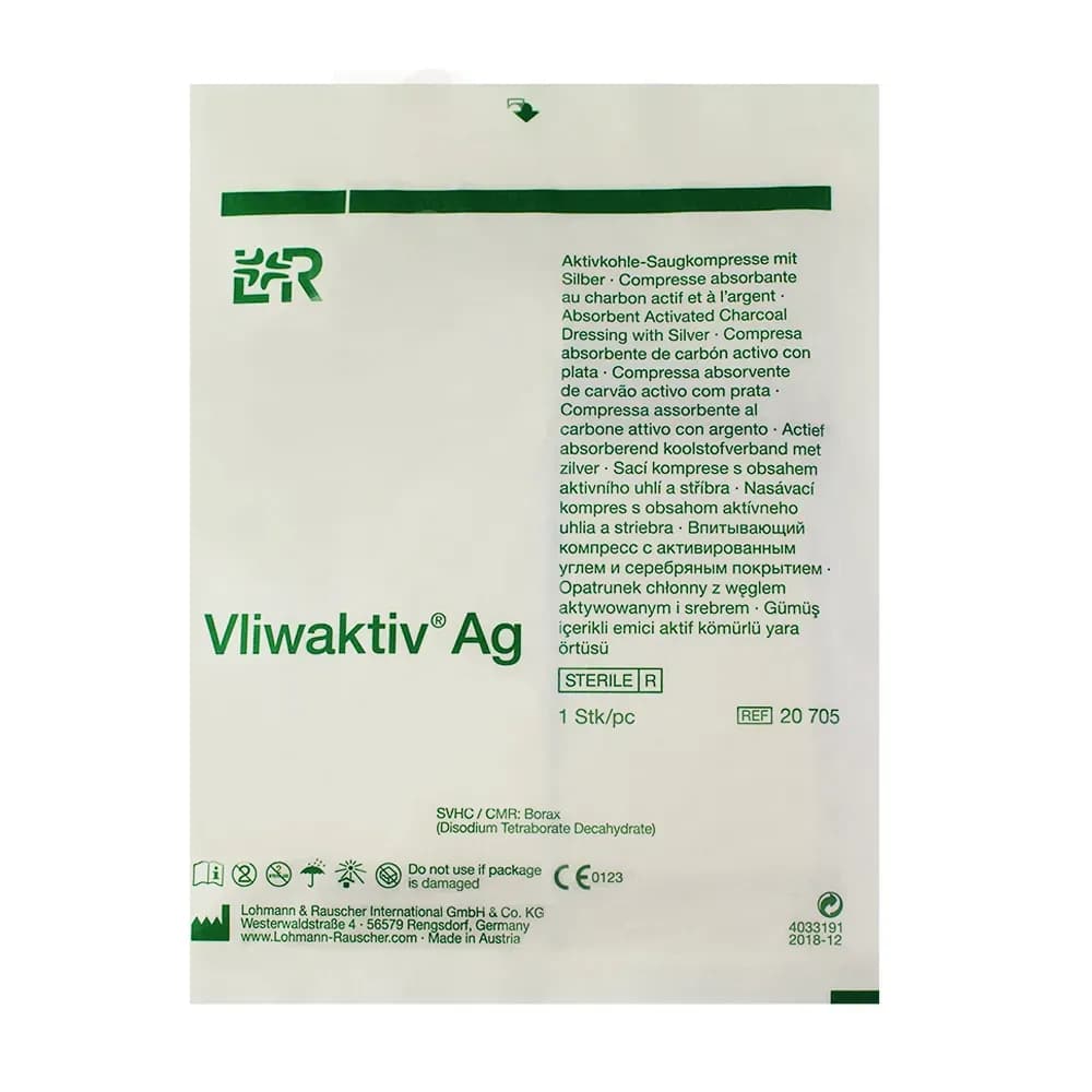 CURATIVO ANTIMICROBIA DE CARVÃO ATIVADO C/ PRATA 10X10CM LR