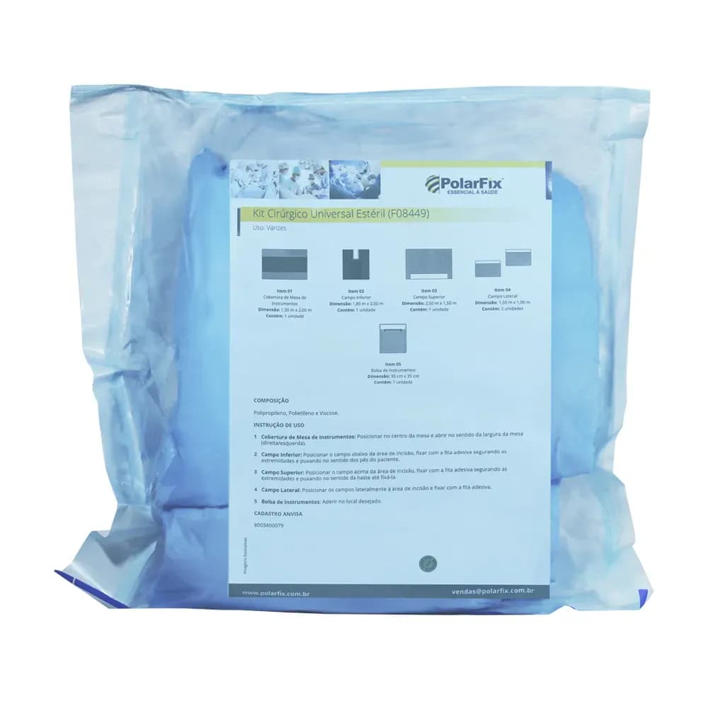 KIT CIRÚRGICO UNIVERSAL ESTÉRIL VARIZES C/4 CAMPOS POLARFIX