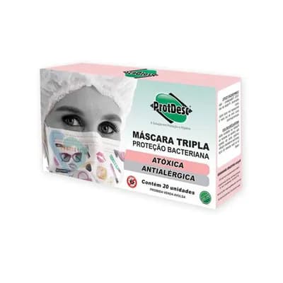MÁSCARA TRIPLA FASHION C/ ELÁSTICO C/20 PROTDESC