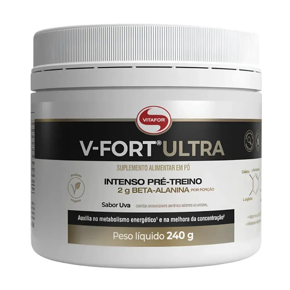 PRÉ-TREINO INTENSO SABOR UVA 240G V-FORT ULTRA VITAFOR