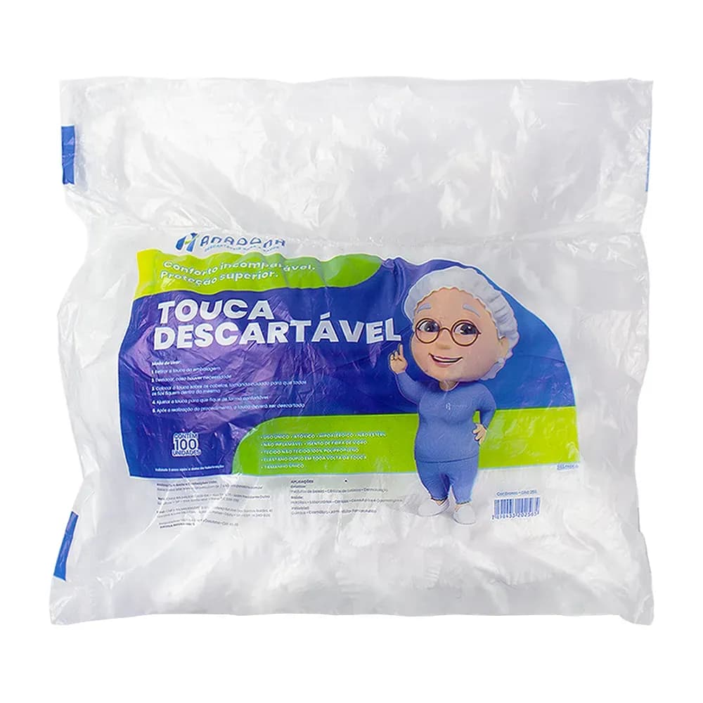 TOUCA SANFONADA BRANCA 100UN TNT SOFT ANADONA