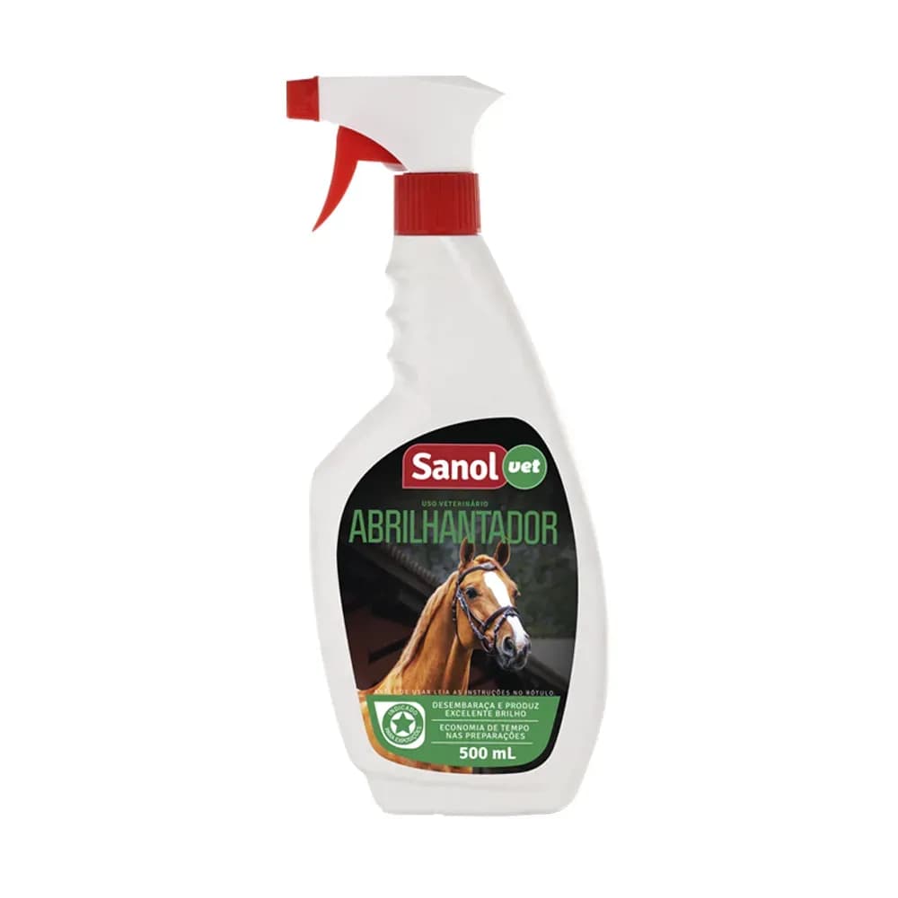 ABRILHANTADOR DE PELOS PARA CAVALOS E CÃES SPRAY 500ML SANOL