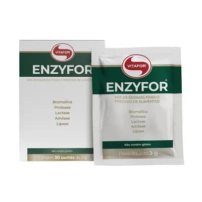MIX ENZIMAS PARA ALIMENTOS SACHÊ 3G 30UN ENZYFOR VITAFOR