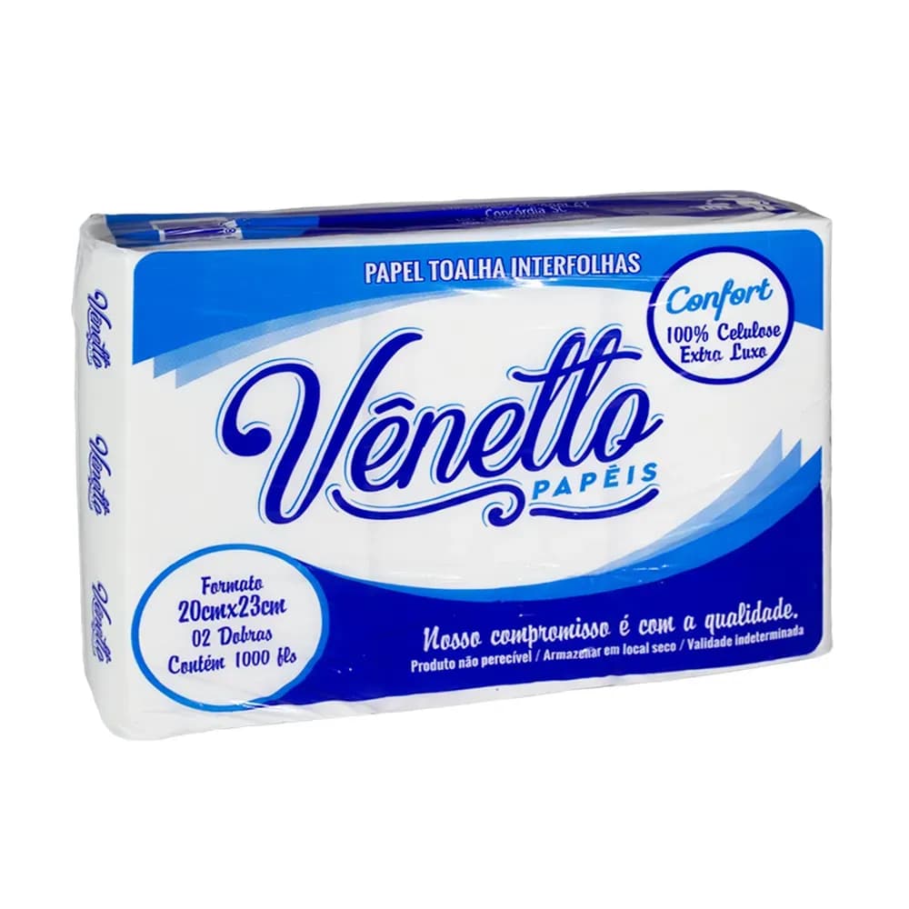 PAPEL TOALHA INTERFOLHA CONFORT 20X23CM 1000 FOLHAS VÊNETTO