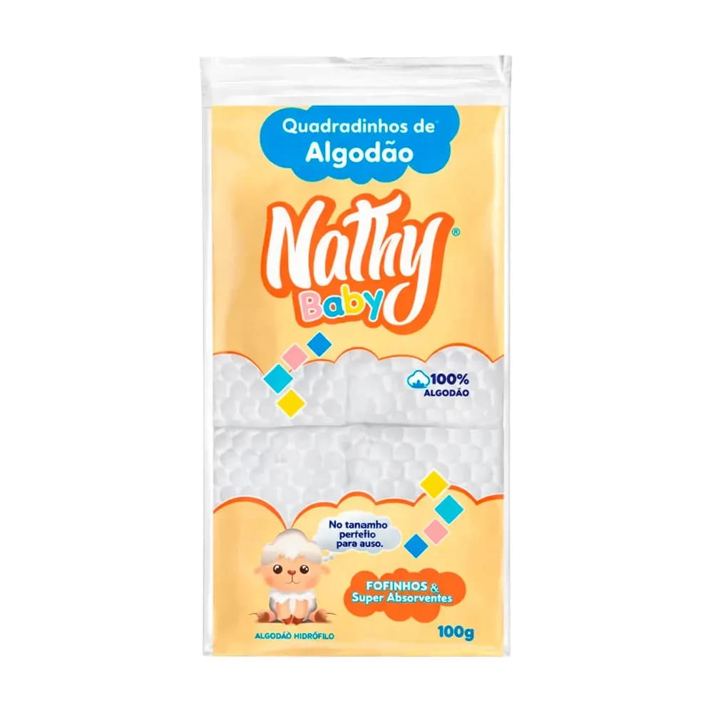 ALGODÃO EM QUADRADINHO SUPER ABSORVENTE 100G NATHY BABY