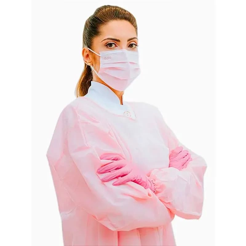 Avental Descartável Manga Longa 40g C/10un Rosa - Spk Protection