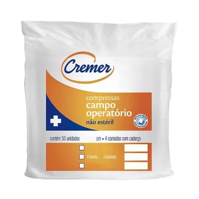 COMPRESSA CAMPO OPERATÓRIO ESTRELA NÃO ESTÉRIL 45X50CM 50UN CREMER