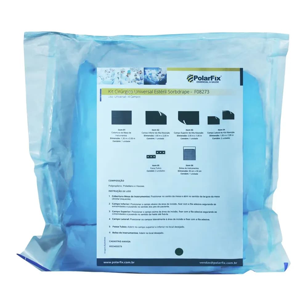 KIT CIRÚRGICO UNIVERSAL ESTÉRIL PASSATUBO SORBDRAPE POLARFIX