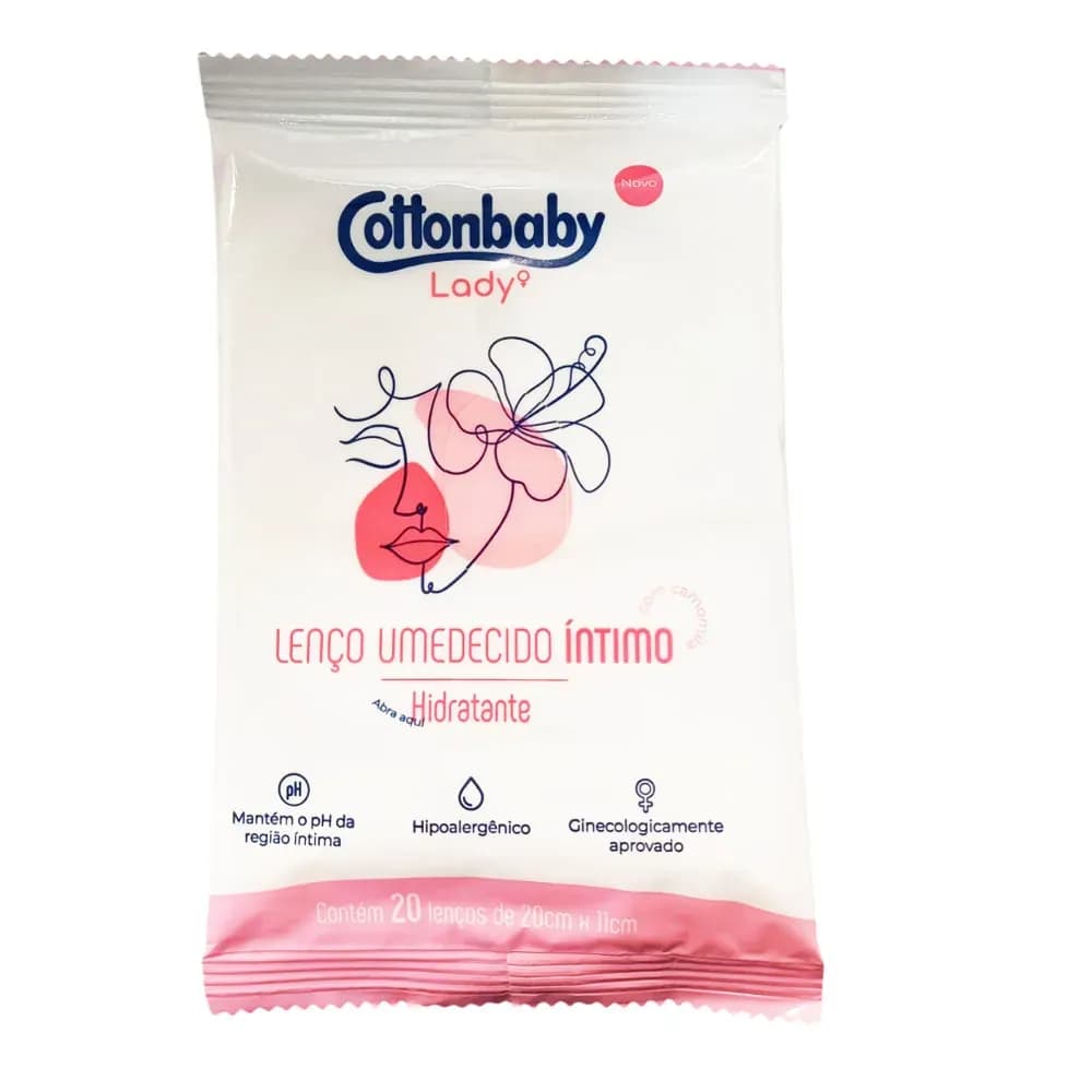 LENÇO UMEDECIDO PARA HIGIENE ÍNTIMA 20UN COTTONBABY