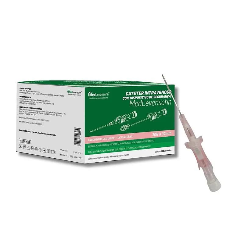 Cateter Intravenoso Com Dispositivo de Segurança 20g x 32mm 1Un
