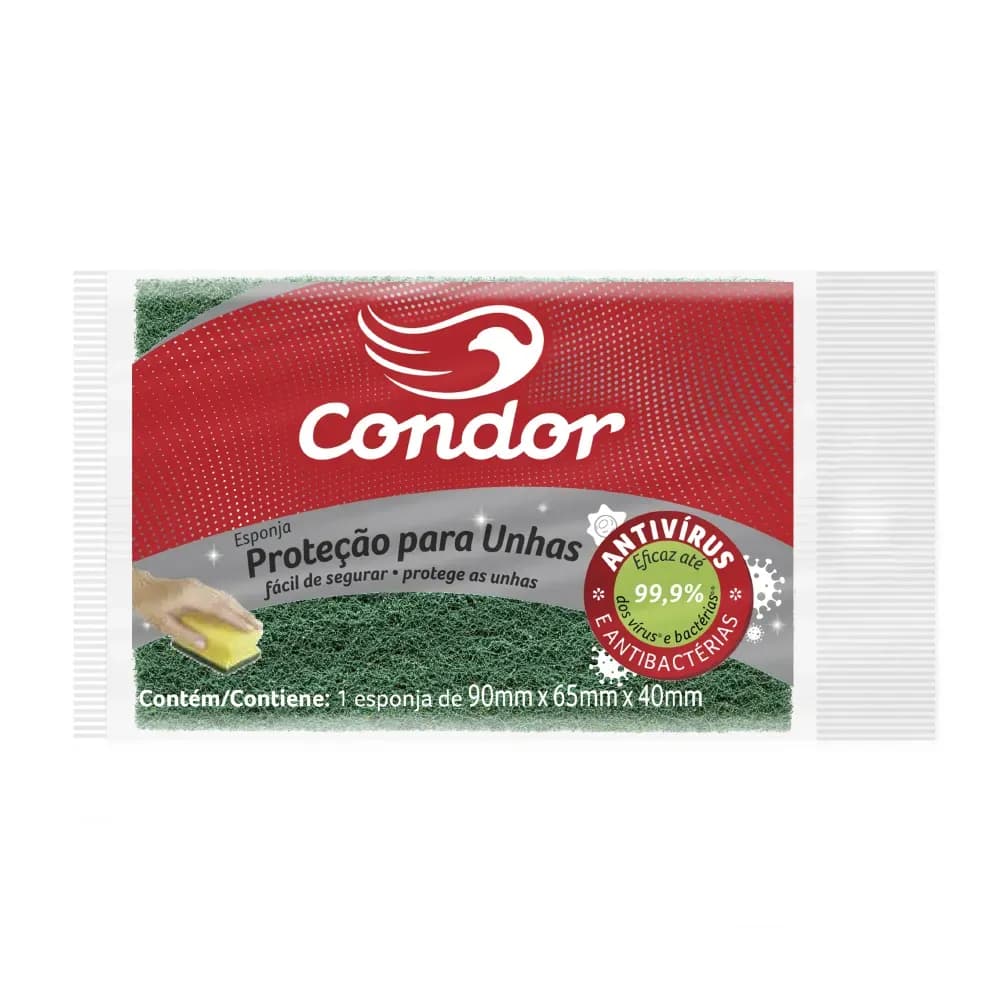 ESPONJA LIMPEZA DE COZINHA GRANDE MULTIÚSO AMARELA CONDOR