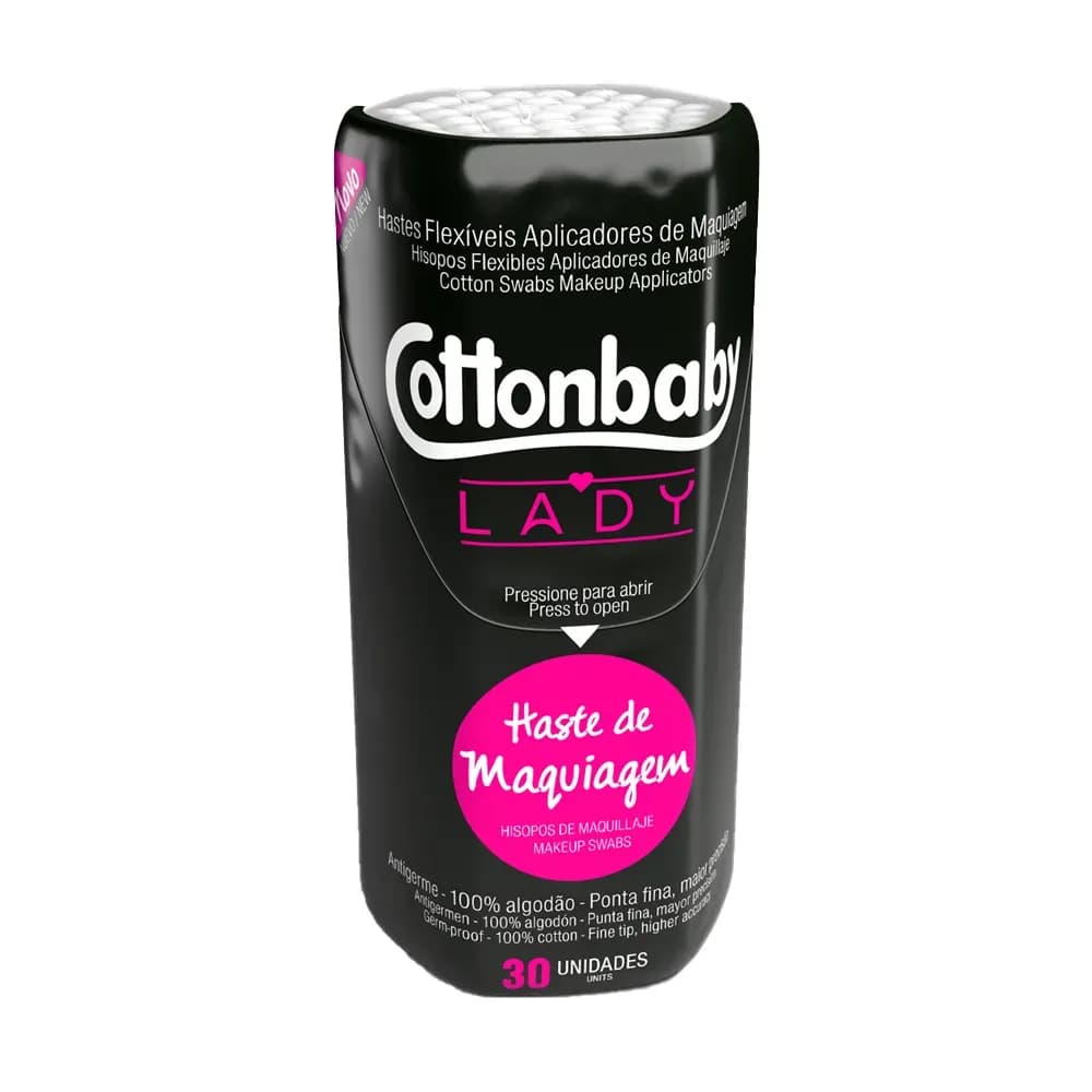 HASTES FLEXIVEL APLICADORES DE MAQUIAGEM 30UN COTTONBABY