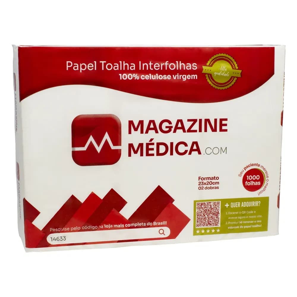PAPEL TOALHA INTERFOLHAS BRANCO 1000 FOLHAS