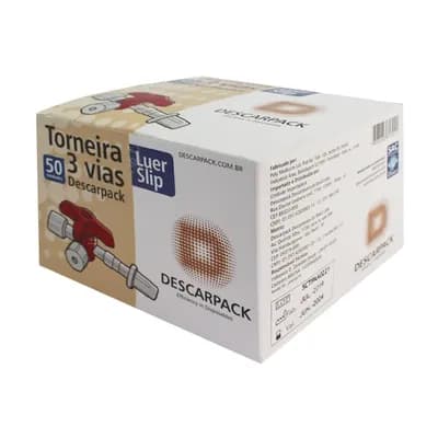TORNEIRA 3 VIAS LUER-SLIP 50UN DESCARPACK