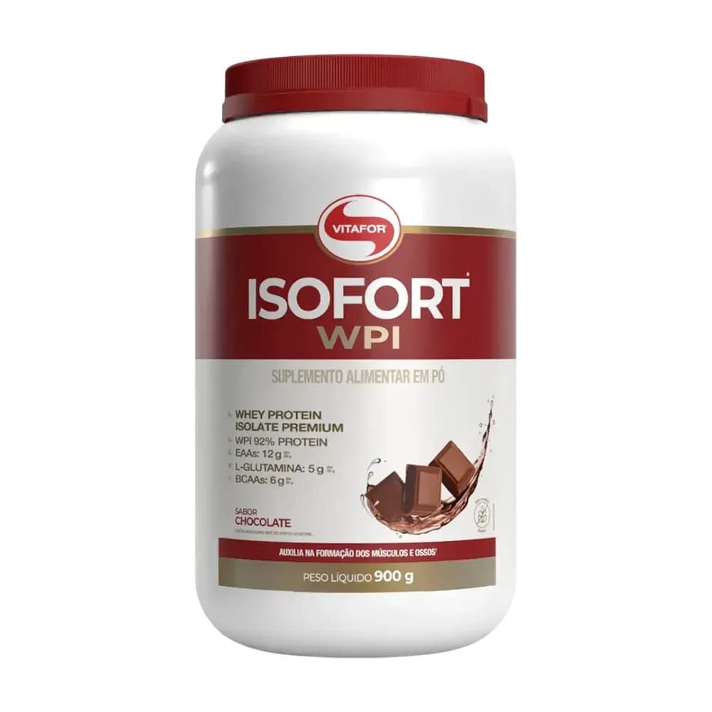 WHEY PROTEIN ISOLADO PREMIUM SABOR CHOCOLATE 900G ISOFORT VITAFOR