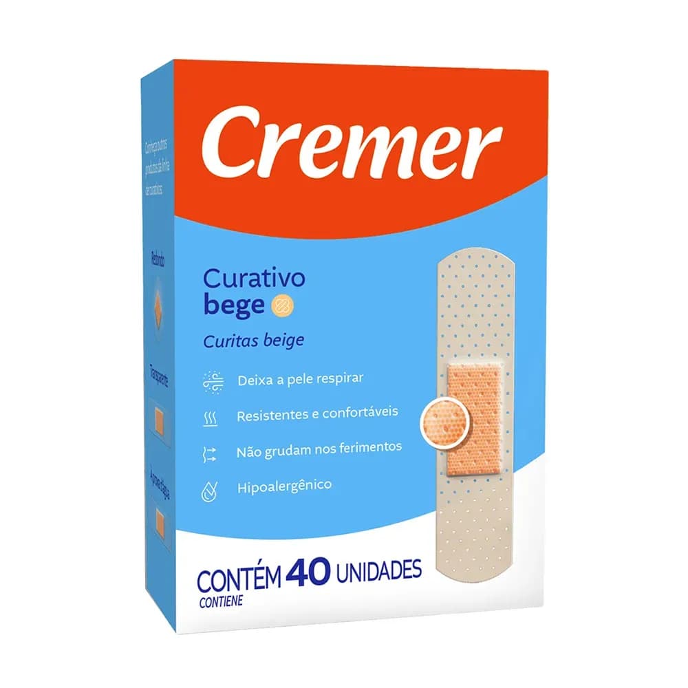 CURATIVO ADESIVO BEGE HIPOALERGÊNICO CREMER