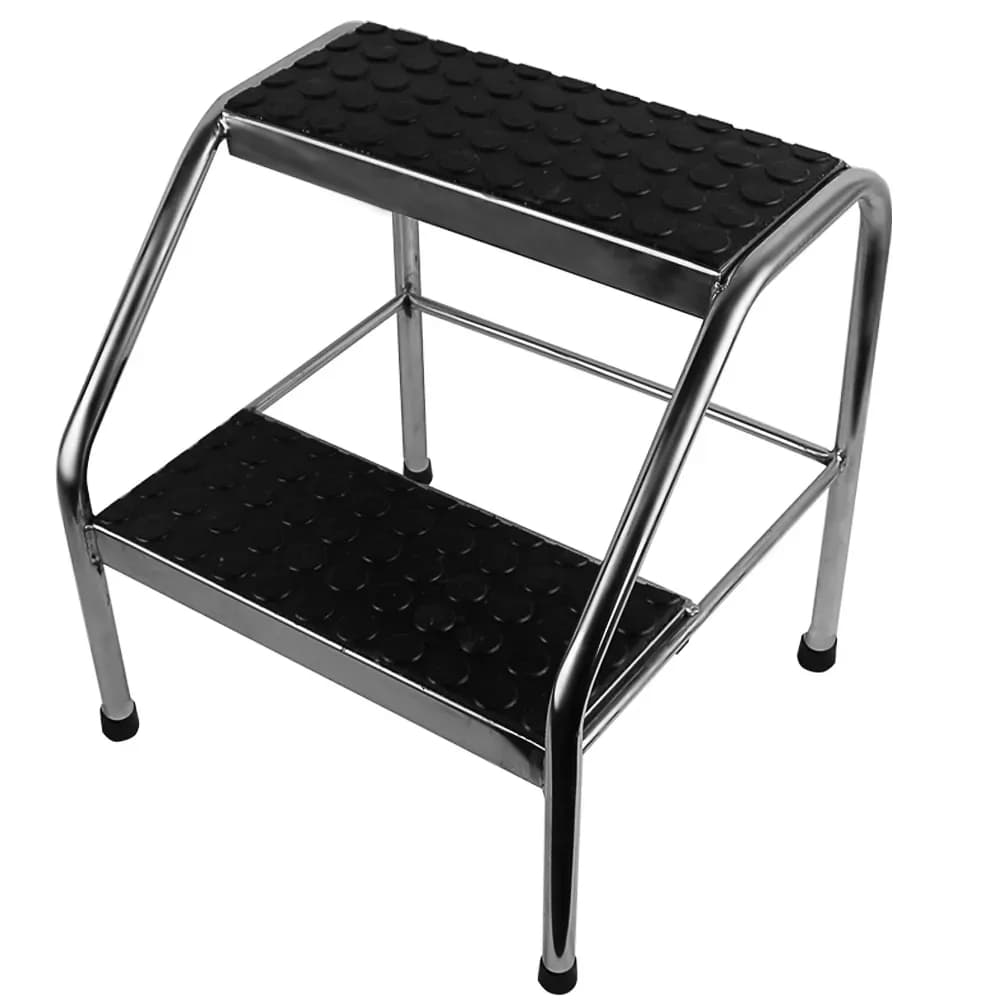 ESCADA CLÍNICA 2 DEGRAUS ANTIDERRAPANTE LUXO INOX MOVEISMED