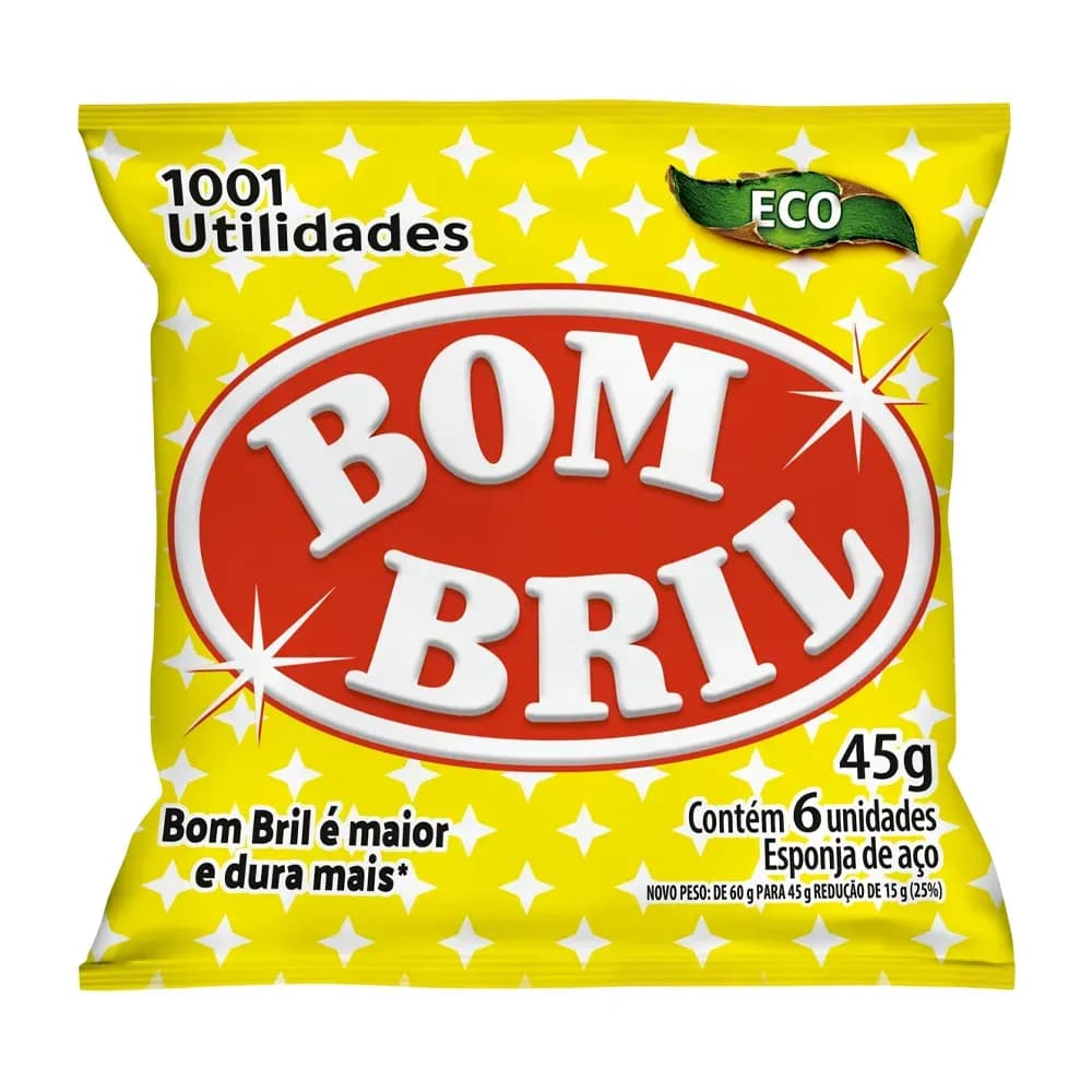 BOMBRIL PALHA DE AÇO MULTIUSO ECO 60G C/08UN BOM BRIL