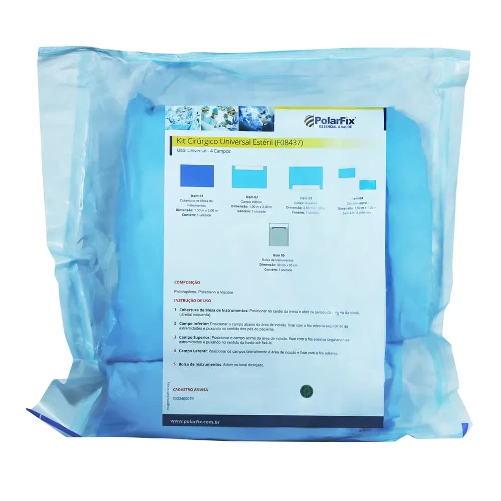 KIT CIRÚRGICO UNIVERSAL ESTÉRIL 4 CAMPOS SORBDRAPE POLARFIX