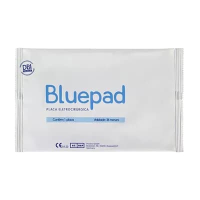 PLACA ELETROCIRÚRGICA ADULTO E PEDIÁTRICO COM ANEL PROTETOR BI-PARTIDA AP20 BLUEPAD