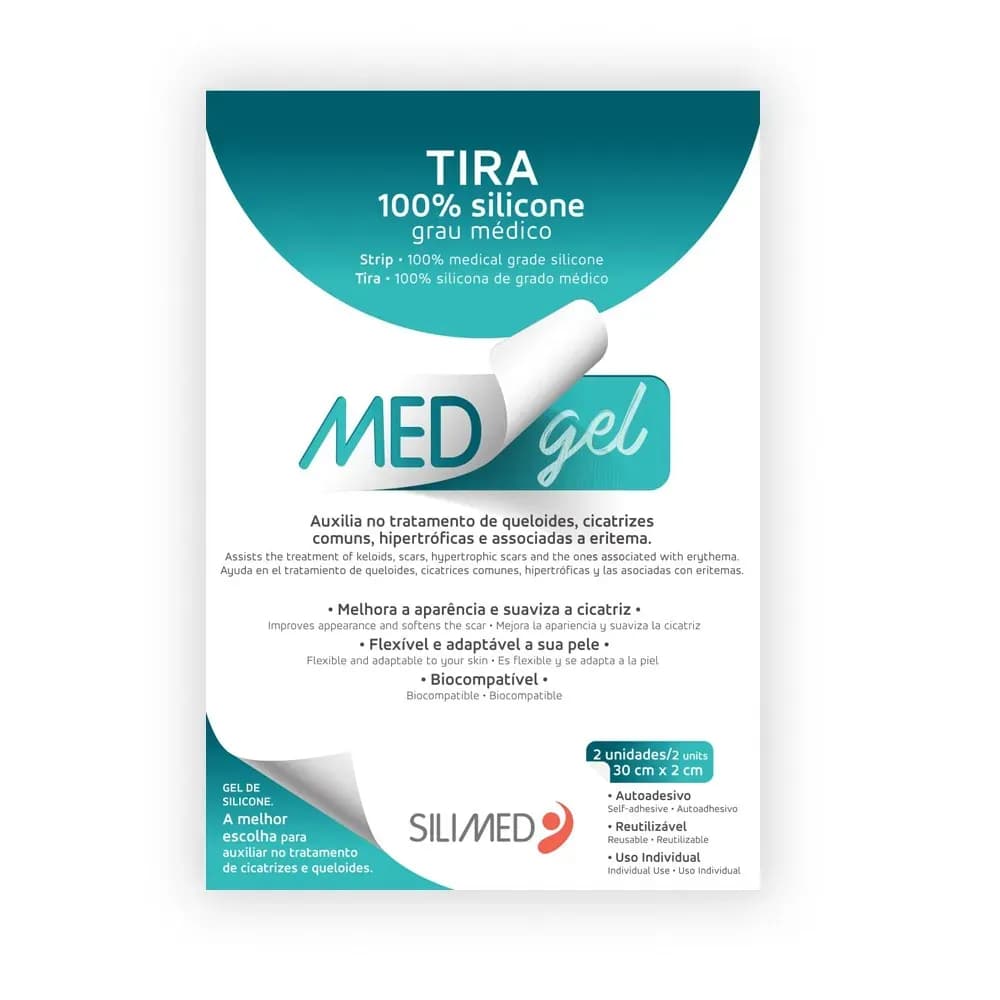 TIRA SILICONE CICATRIZANTE E QUELOIDES C/2UN 30X2CM SILIMED