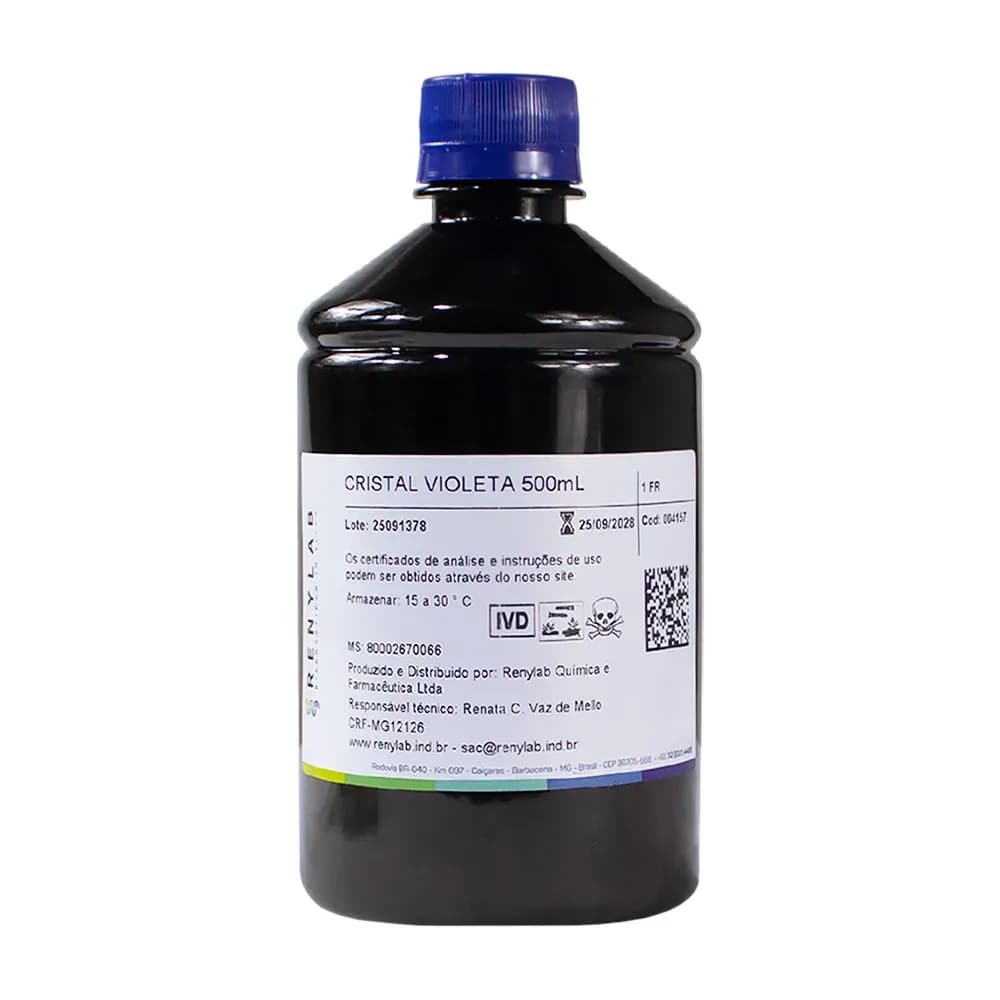 SOLUÇÃO CRISTAL VIOLETA PARA GRAM 500ML RENYLAB