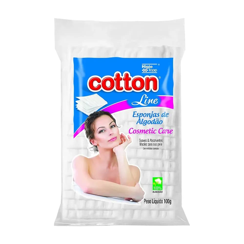 ESPONJA DE ALGODÃO FACIAL COSMETIC CARE 100G COTTON LINE