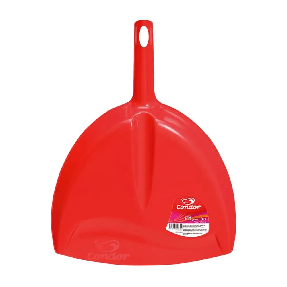 PÁ DE LIXO PLÁSTICO PAZINHA DE MÃO VERMELHO CONDOR
