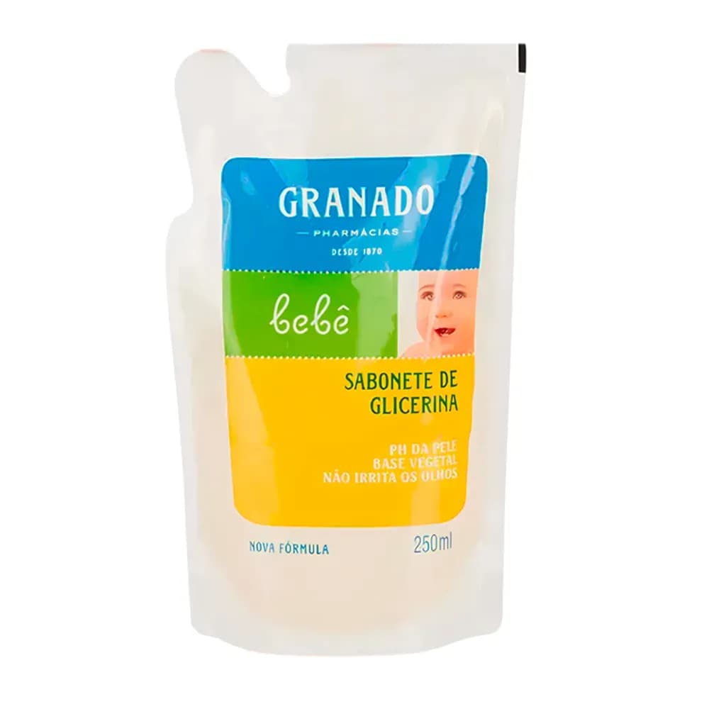 REFIL SABONETE LÍQUIDO DE GLICERINA BEBÊ TRADICIONAL 250ML GRANADO