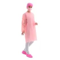 Avental Descartável Manga Longa 40G Rosa